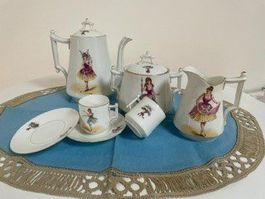 Service à café vintage en porcelaine, 22 pièces