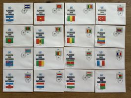 Nations Unies - 16x Flaggen FDC Einzelmarken 