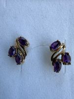 Ohrstecker 333 Gold mit Amethysten gutem Zustand