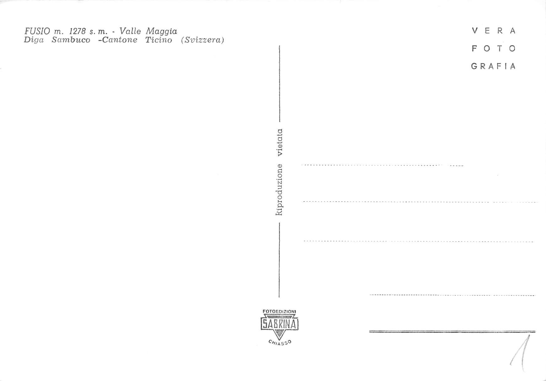 Cartoline postali: Fusio diga valle maggia formato grande – Usato da Biasca venduto da Blenio71 1