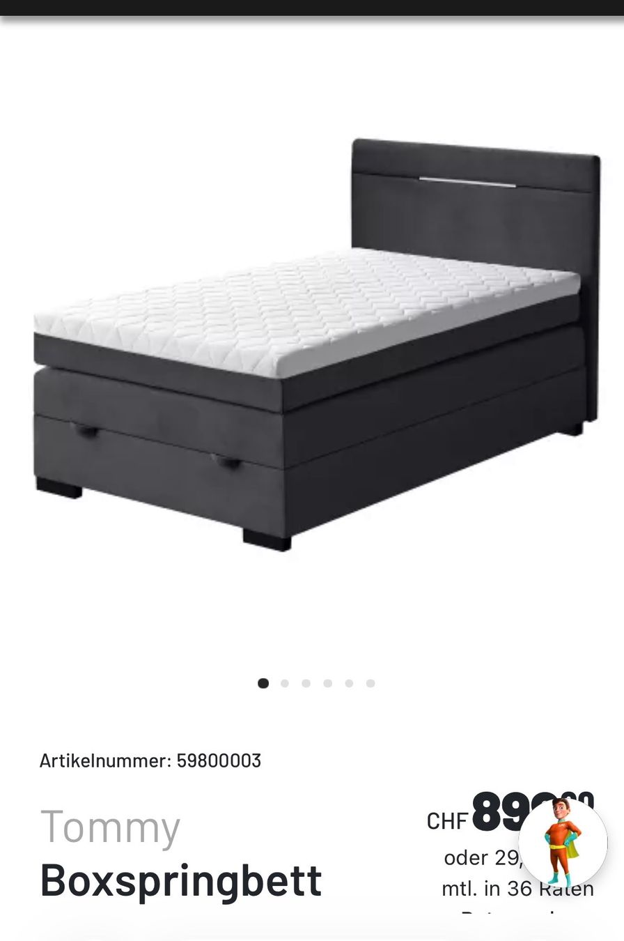 Letti: Boxspringbett 120cmx200 – Usato da Klosters Dorf venduto da Luca110i