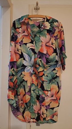 Chemisier fleuri coton manches courtes