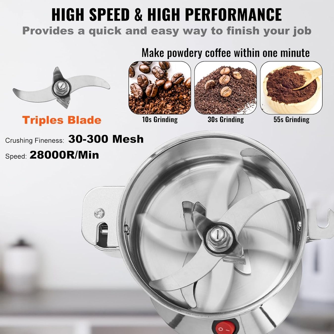 Elettrodomestici da cucina: VEVOR Elektrische Getreidemühle 300g – Nuovo e nell'imballaggio originale da Bottighofen venduto da zaap 5