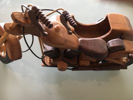 Holz Deko-Motorrad mit Seitenwagen