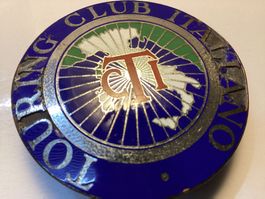 Vintage Kühlergrill Emblem "TCI TOURING CLUB ITALIANO“ 40er