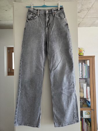 Jeans H&M Wide Leg grau verstellbarer Bund Grösse 158