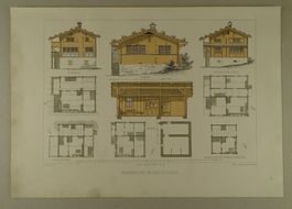 KANTON SCHWYZ, WOHNHÄUSER, LITHOGRAPHIE NACH GLADBACH 1897