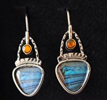 Boucles d'oreilles turquoise plaqué argent