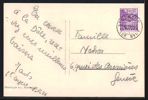 Cartoline postali: St. Cergues, Totalansicht mit Bergpanora – Usato da Berlin venduto da bartko-reher 1