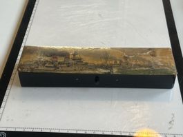 Schreibkasten mit Schiffsabbildung, schwarze Box(I13)