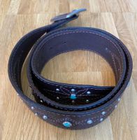 Ledergürtel, HTC, Western, verziert mit Nieten, 116 cm