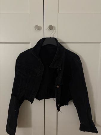 Giacca jeans corta nera donna taglia S ottime condizioni