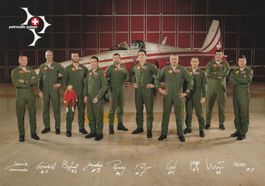 Patrouille Suisse Autogrammkarte, mit Unterschriften Piloten