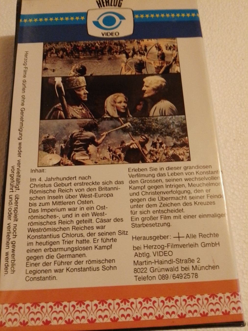Tutti i VHS: Konstantin der Grosse Film Herzog Video VHS – Usato da Remetschwil venduto da Privatflohmi 1