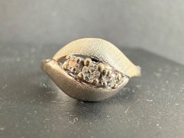 Weissgold Ring mit Diamanten 750, 18K