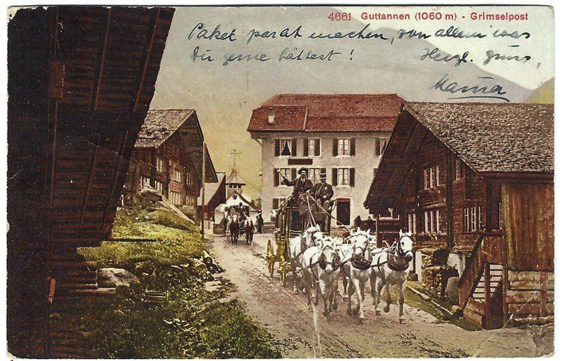 Cartoline postali: AK Guttannen - Grimselpost 1924 – Usato da Rheinfelden venduto da wil_m7gh