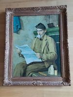 Albert Anker - Grossvater auf der Ofenbank- Reproduktion