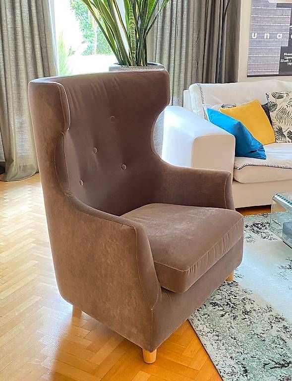 Interio Poltrone: Fauteuil confortable en velours marron – Usato da Neyruz FR venduto da fala01 2