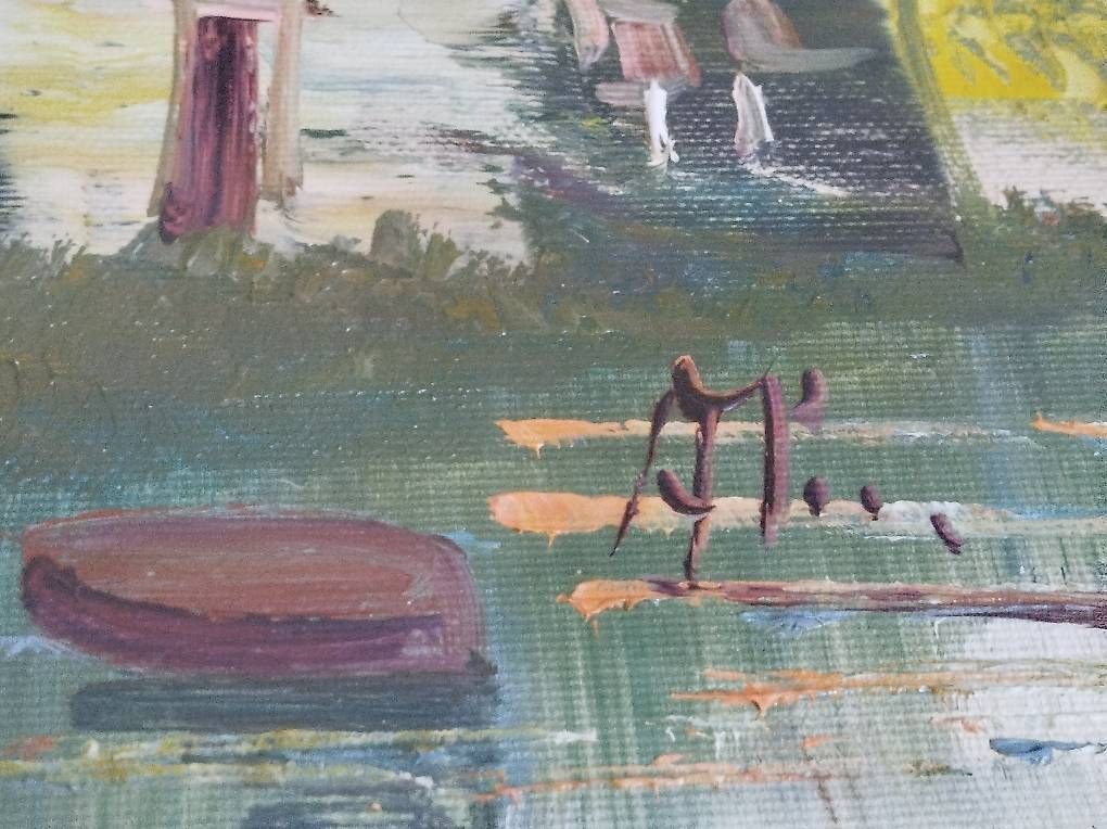 Gemälde: Expressionistische Bunte  Landschaftsmalerei  – Gebraucht aus Rupperswil von Viland_Dann 2