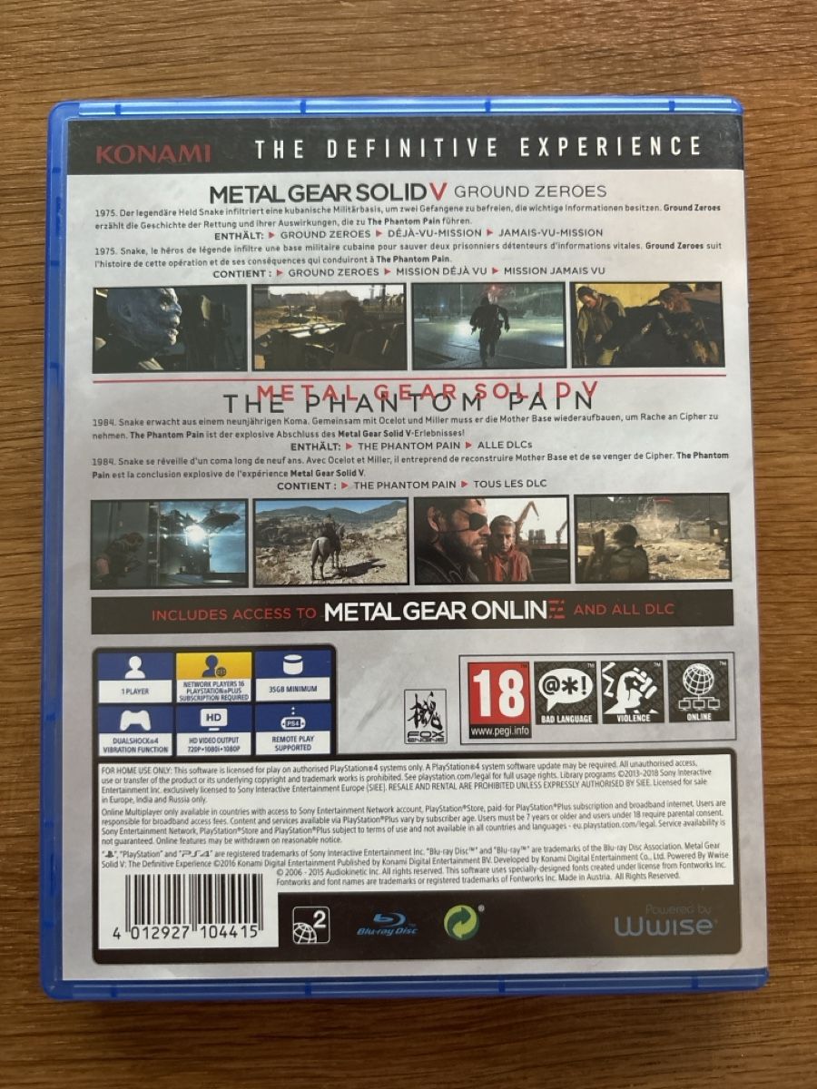 Spiele: Metal Gear Solid V: Definitive Experience (PS4) – Neu (gemäss Beschreibung) aus Gasel von Sunisshining123 1