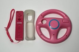 Nintendo Wii | Wii Mote Plus Rosa + Volante