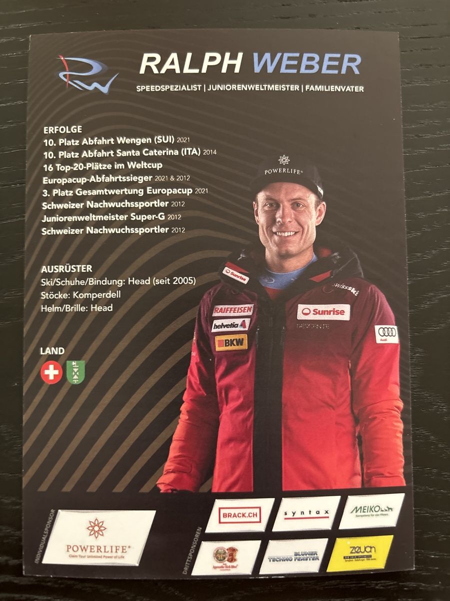 Autografi: Ralph Weber – Usato da Uetendorf venduto da hoisle 1