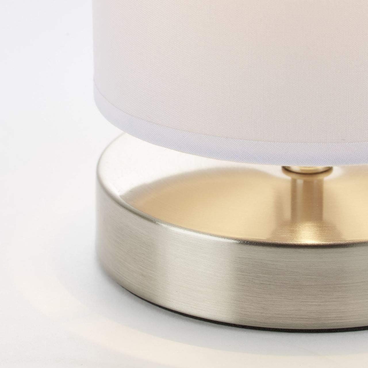 Lampade: Moderne Tischlampe - Tischleuchte mit dekorativem Stoffschir – Nuovo e nell'imballaggio originale da Nuglar venduto da SaleRitter 4