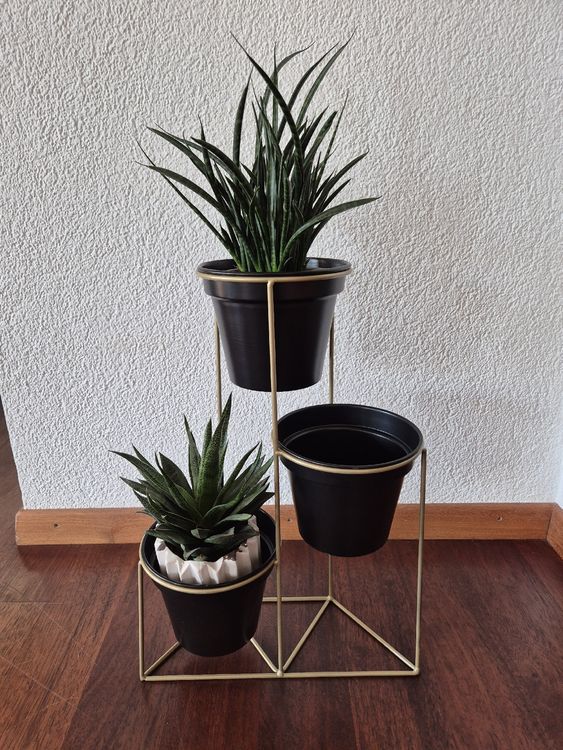 Blumenständer Mit 12 Eimern & 3 Ebenen – Goldener Metall-Wagen Mit Rädern Für Garten, Terrasse, Hochzeit (innen/außen)