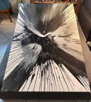 Abstraktes Wandbild Acryl schwarz weiss guter Zustand
