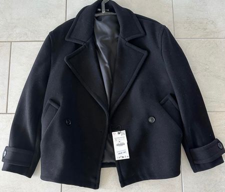 Schwarze Herren kurz Mäntel ZARA