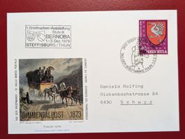 TAG DER BRIEFMARKE STEFFISBURG THUN SIMMENTAL P. SCHWYZ 1978