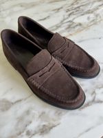 Chocolate Suede Leather Loafers - Like New!