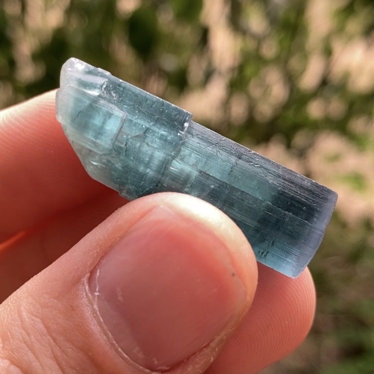 Minerali & Pietre curative: 45ct Indigolith roh Kristall, blauer Turmalin, Doppelender – Nuovo (secondo la descrizione) da Biel venduto da djvalbnc 5