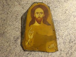 Ikone Jesus Pantokrator / Russland Eisenblech UDSSR