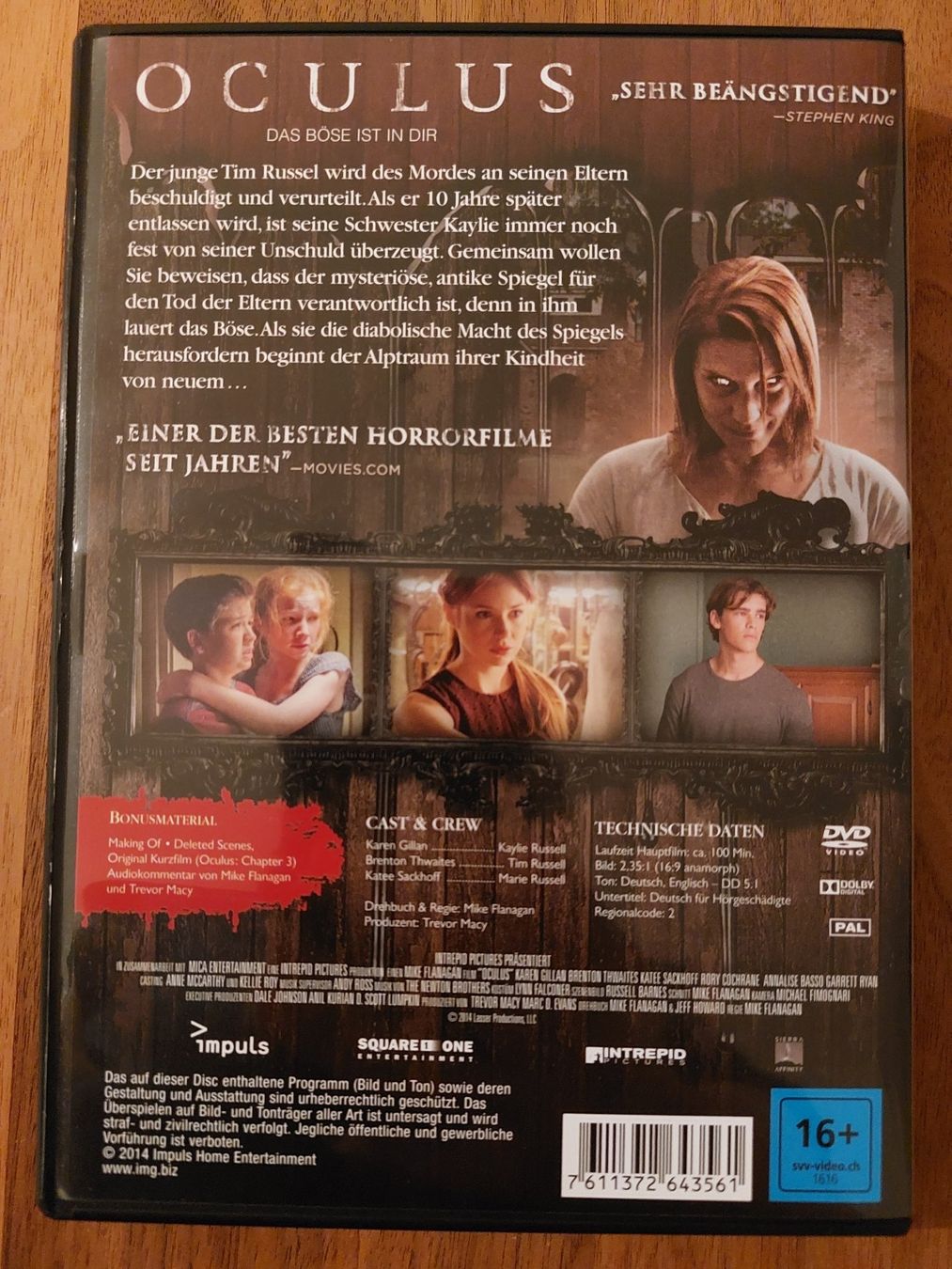 Tutti i DVDs: DVD - Oculus - Das Böse ist in Dir – Usato da Rheinfelden venduto da FilmAuktion 1