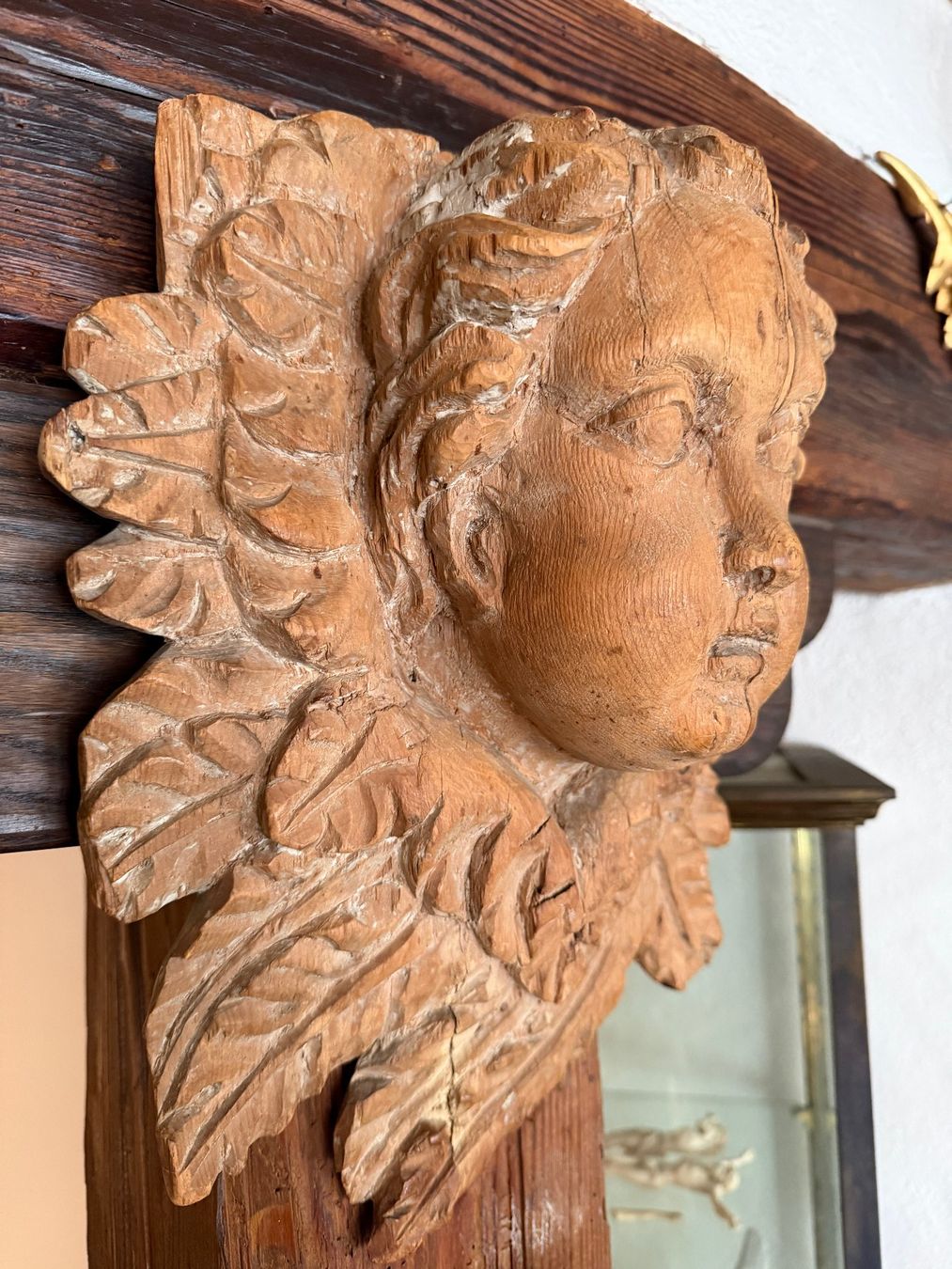 Sculture & Statue: Barocke Holzskulptur, ein Putto- oder Engels- Kopf um 1750 – Usato da Zofingen venduto da Schekke