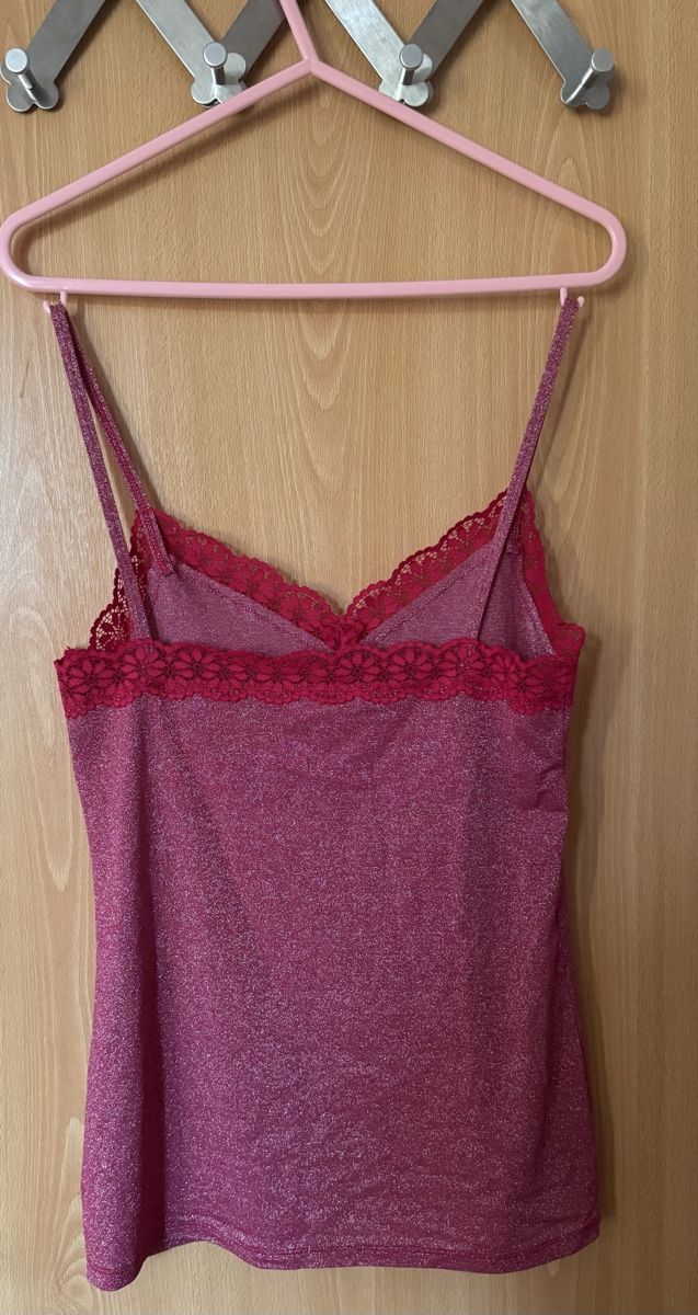 Tezenis Top: Top mit Spitze und Glitzer Pink Grösse M – Nuovo (secondo la descrizione) da Ins venduto da maximal_30CHF 2