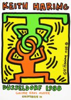 Sehr grosses Plakat der Haring Ausstellung in Düsseldorf
