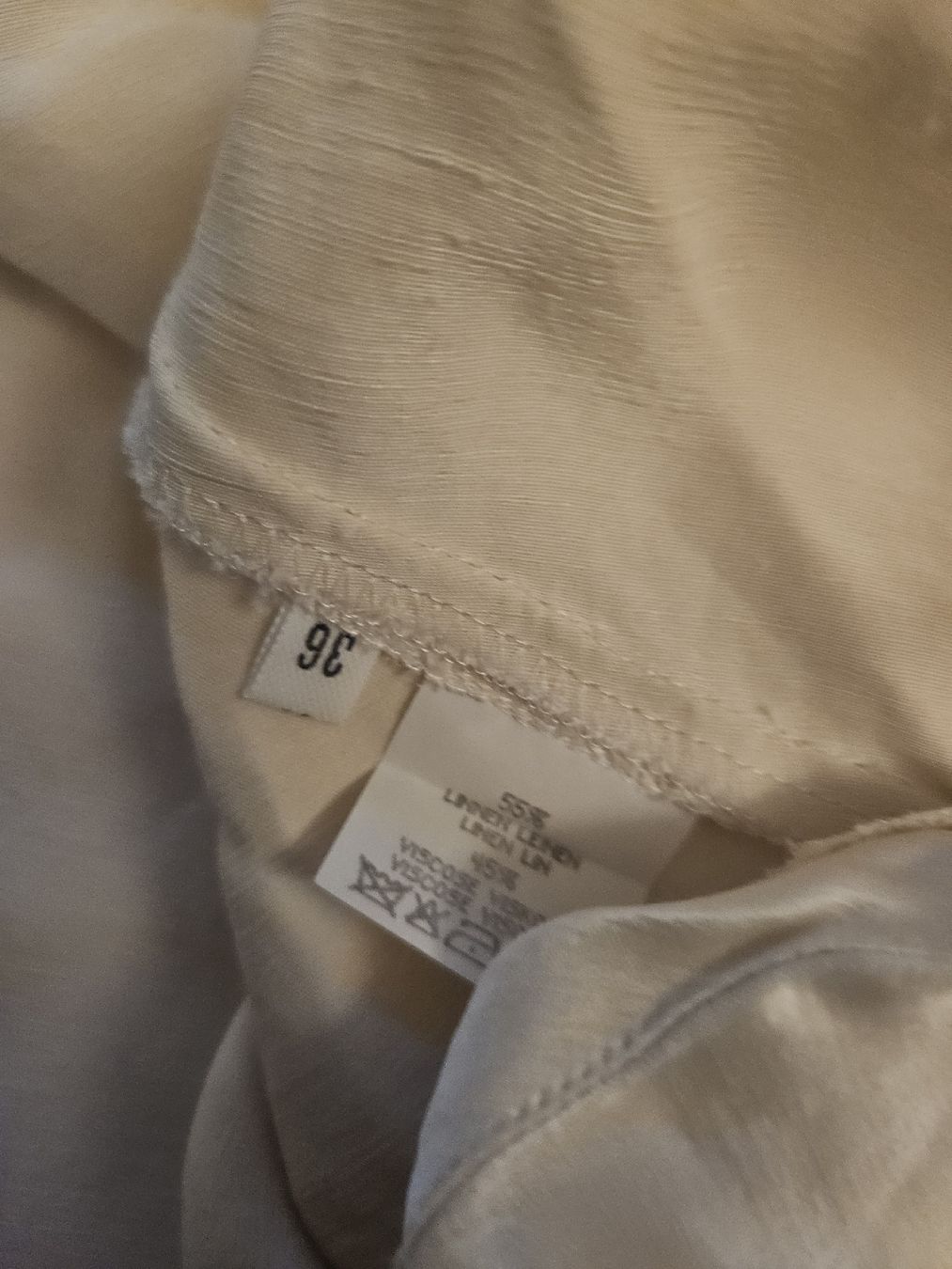 Vestiti: Kleid Turnover lang Grösse 36  Viskose Leinen Perlen farbe – Usato da Anwil venduto da tamoos 3