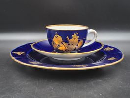 Trio Kobalt Langenthal Kaffeetasse Untertasse Dessertteller