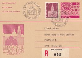R - Ganzsache XVII. Regiophil Solothurn 1985