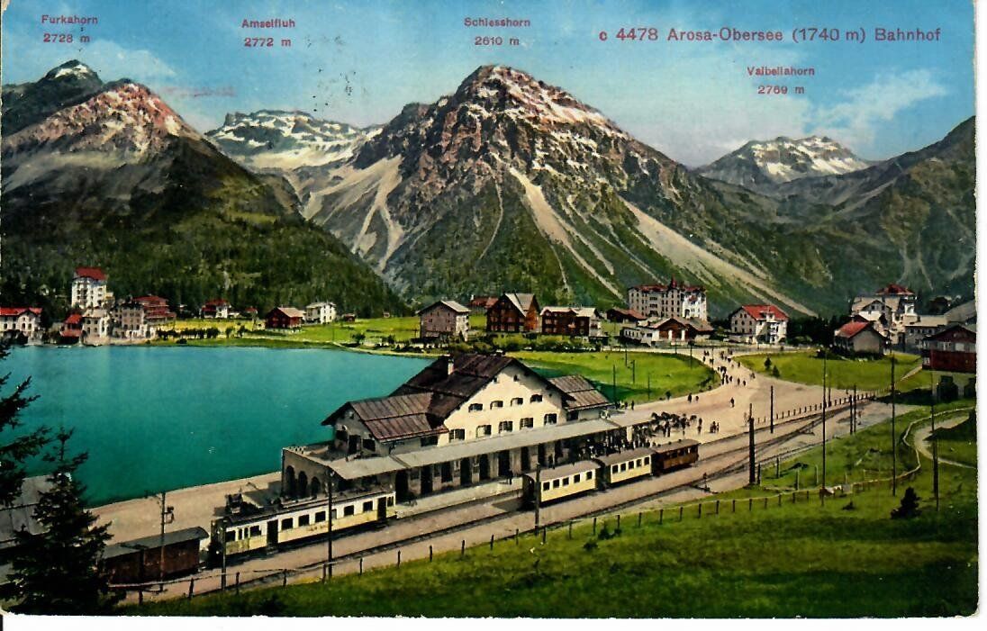 Cartoline postali: Arosa Obersee - Bahnhof – Usato da Hochdorf venduto da Ziegel-16
