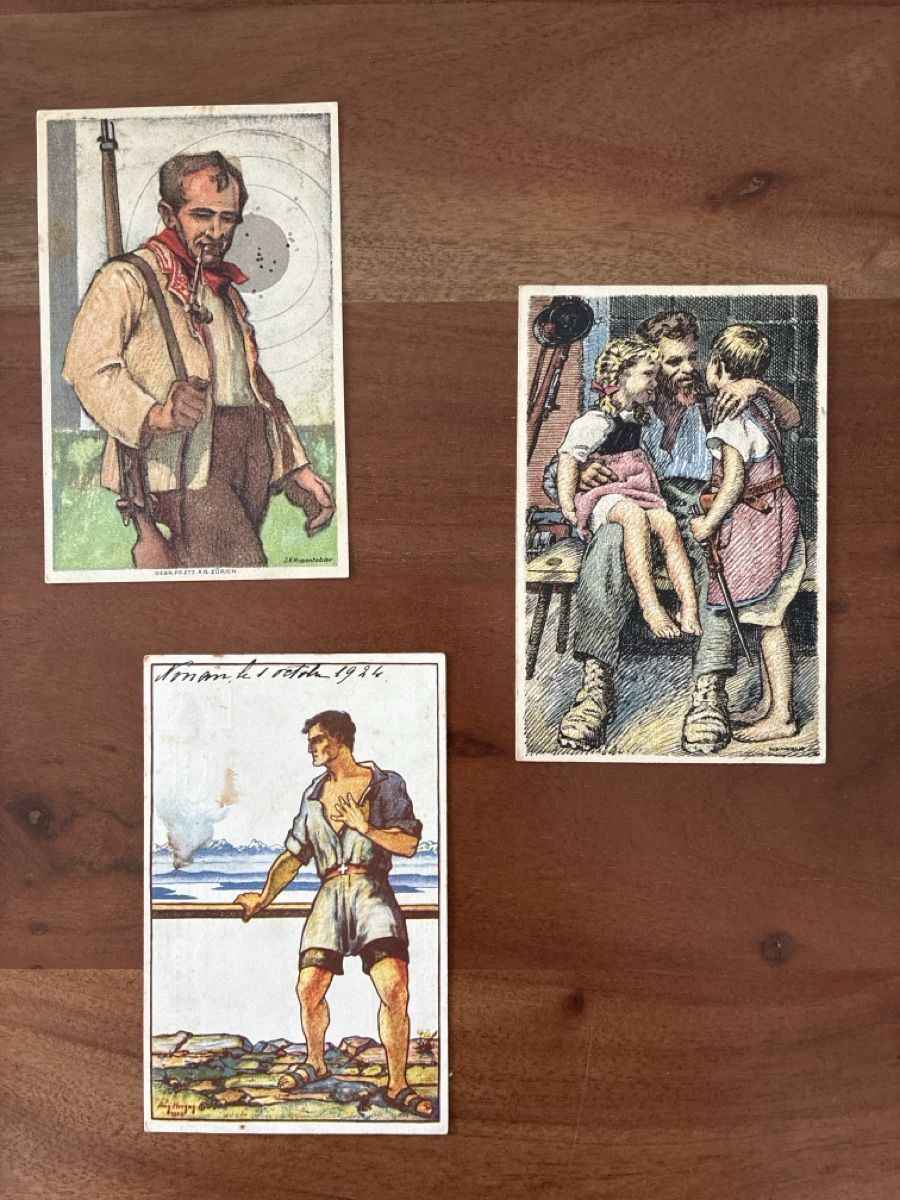 Cartoline postali: 7 Ansichtskarten Schweiz Bundesfeier A – Usato da Oftringen venduto da Cla.vD.74 2