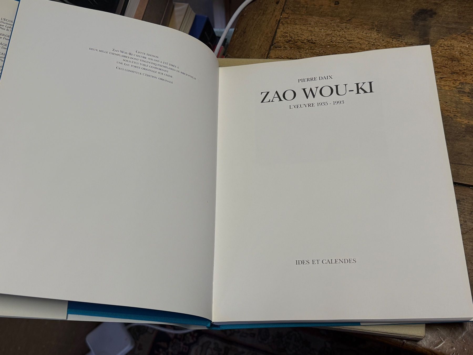 Libri: Zao Wou Ki L'Oeuvre – Usato da Bern venduto da Jwpm66 1