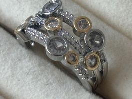 Luxus Elegante 19/9 Ring Memoire Zirkonia Farbe Gold