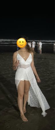 Weißes Spitzenkleid / Jumpsuit Gr. S – einmal getragen