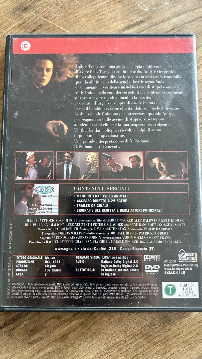 Alle DVDs: Malice DVD Alec Baldwin Nicole Kidman Bill Pullman – Gebraucht aus Lugano von bad_2t9b 1