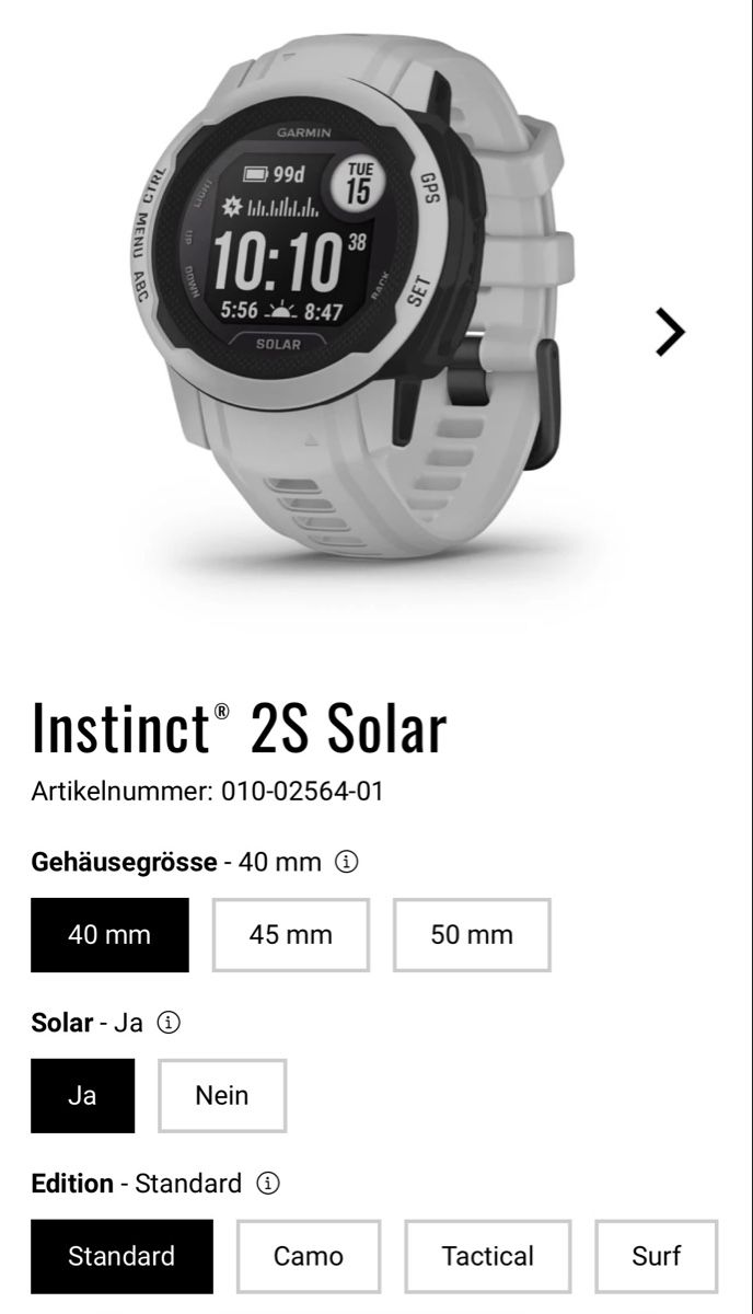 Garmin Smartwatch: Garmin Solar Instinct 2  – Nuovo (secondo la descrizione) da Zürich venduto da sch_699l
