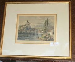 Stahlstich Stadt und Schloss Werdenberg SG 19. Jh