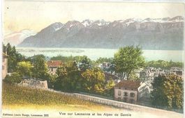 Vue sur Lausanne, Chocolats Léman's, circulée 1912